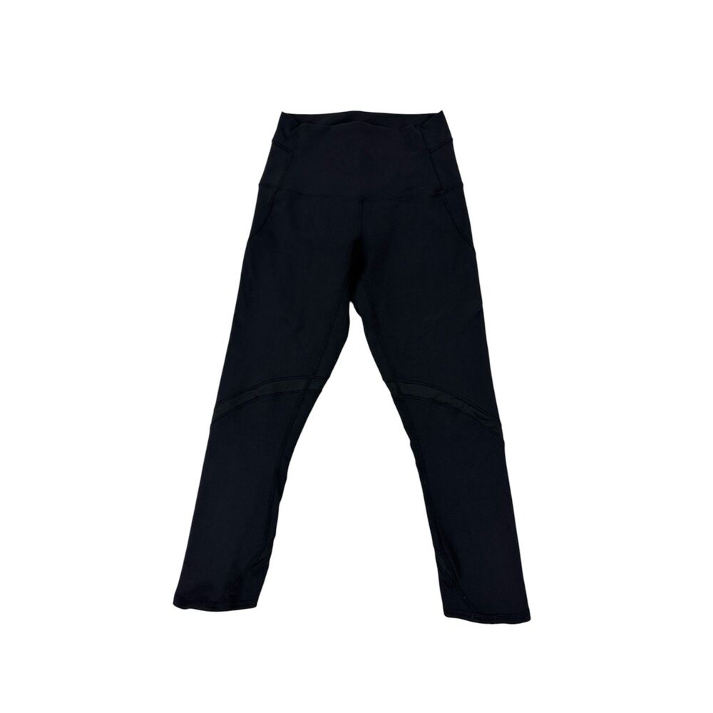 Lululemon Black Athletic Leggings Size 4 Gently Used Yoga Running Workout - Picture 2 of 6